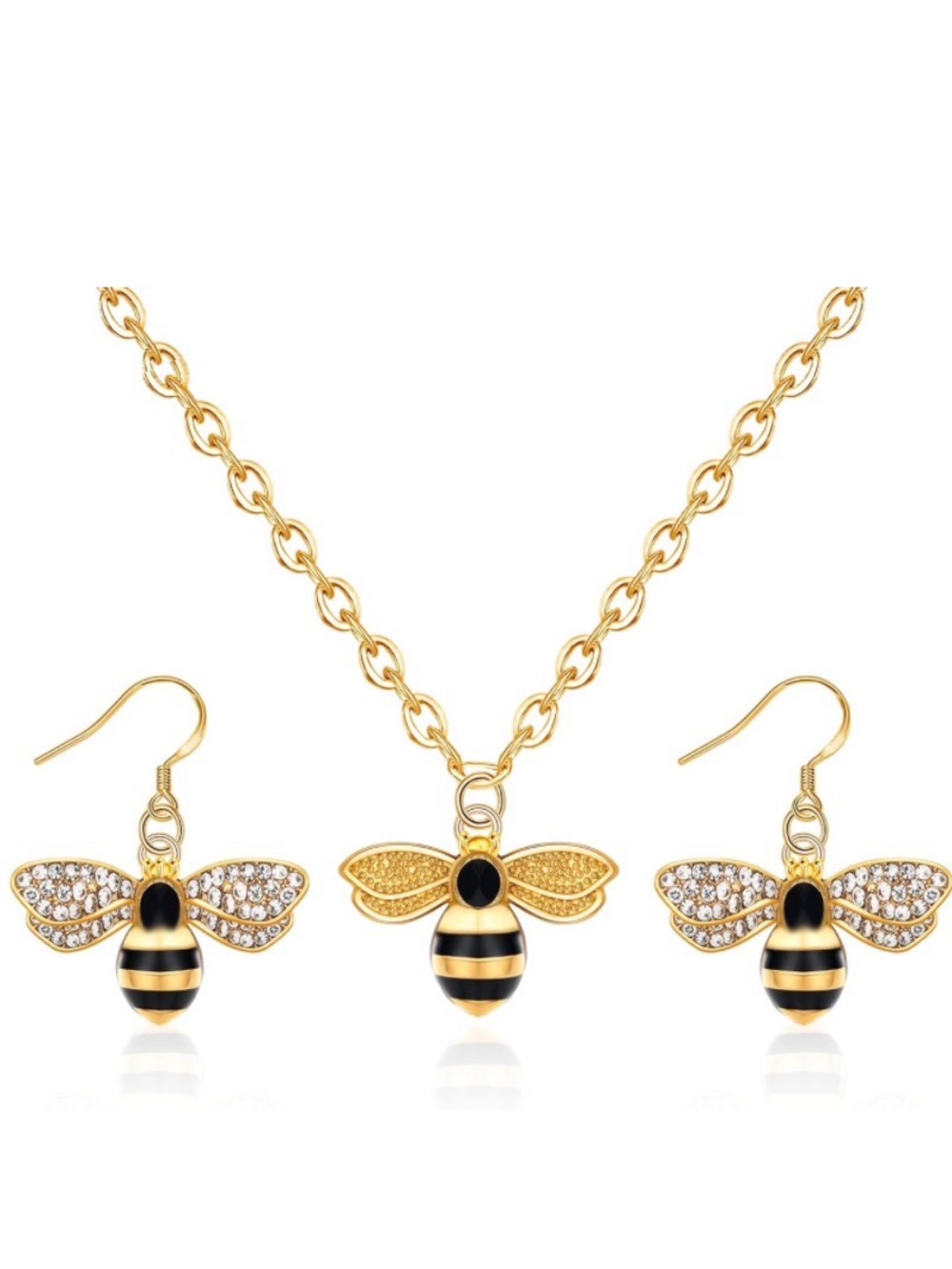 Project Honey Bee 🐝 Earring & Necklace 19”3” extension